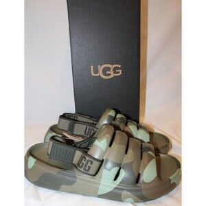UGG MEN'S SPORT YEAH WATER RESISTANT SLINGBACK SANDALS GREEN CAMO NIB